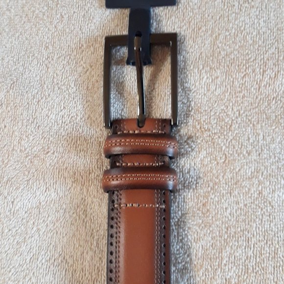 DANIEL CREMIEUX Men's Brown Leather Belt Size 42 - Picture 1 of 5